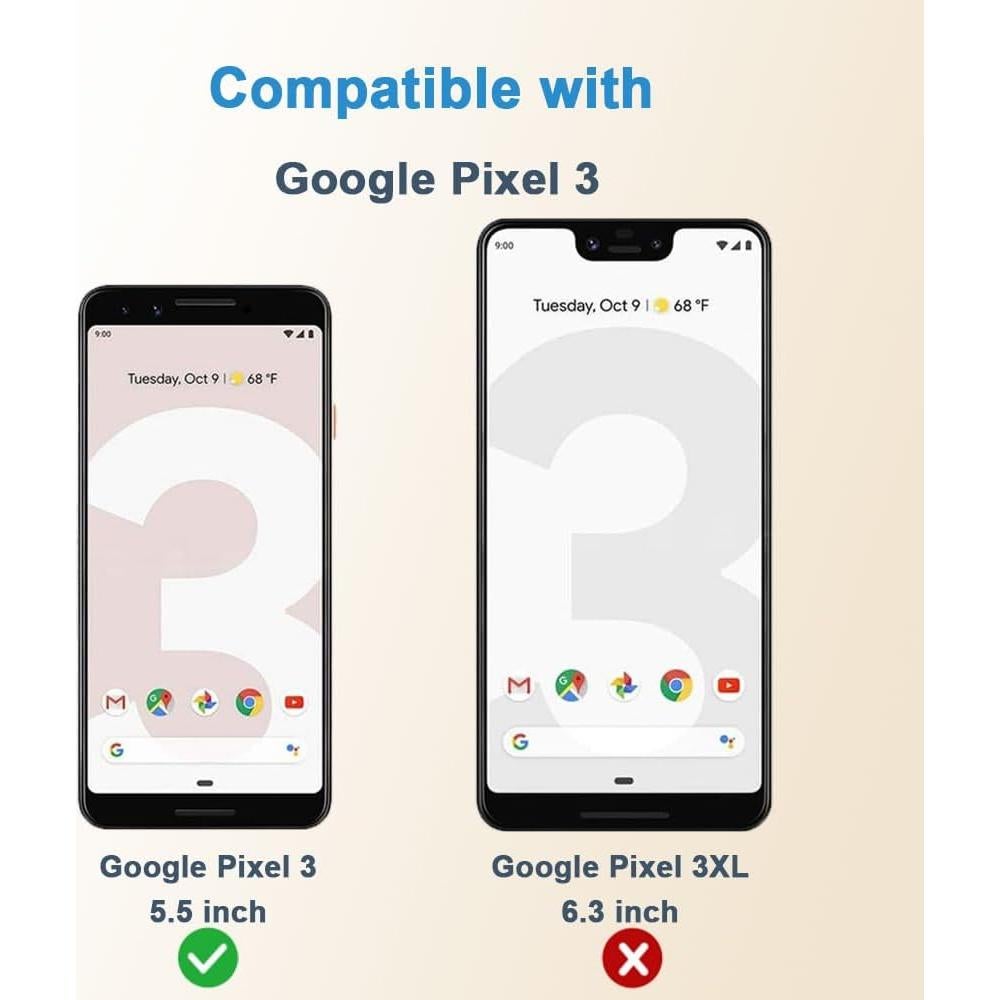 Screen Protector for Google Pixel 3 5.5 Inch(Not for Pixel 3A) Tempered Glass Screen Protector,Anti Scratch Bubble Free 9H Hardness Premium Clarity Touch Accuracy Case Friendly