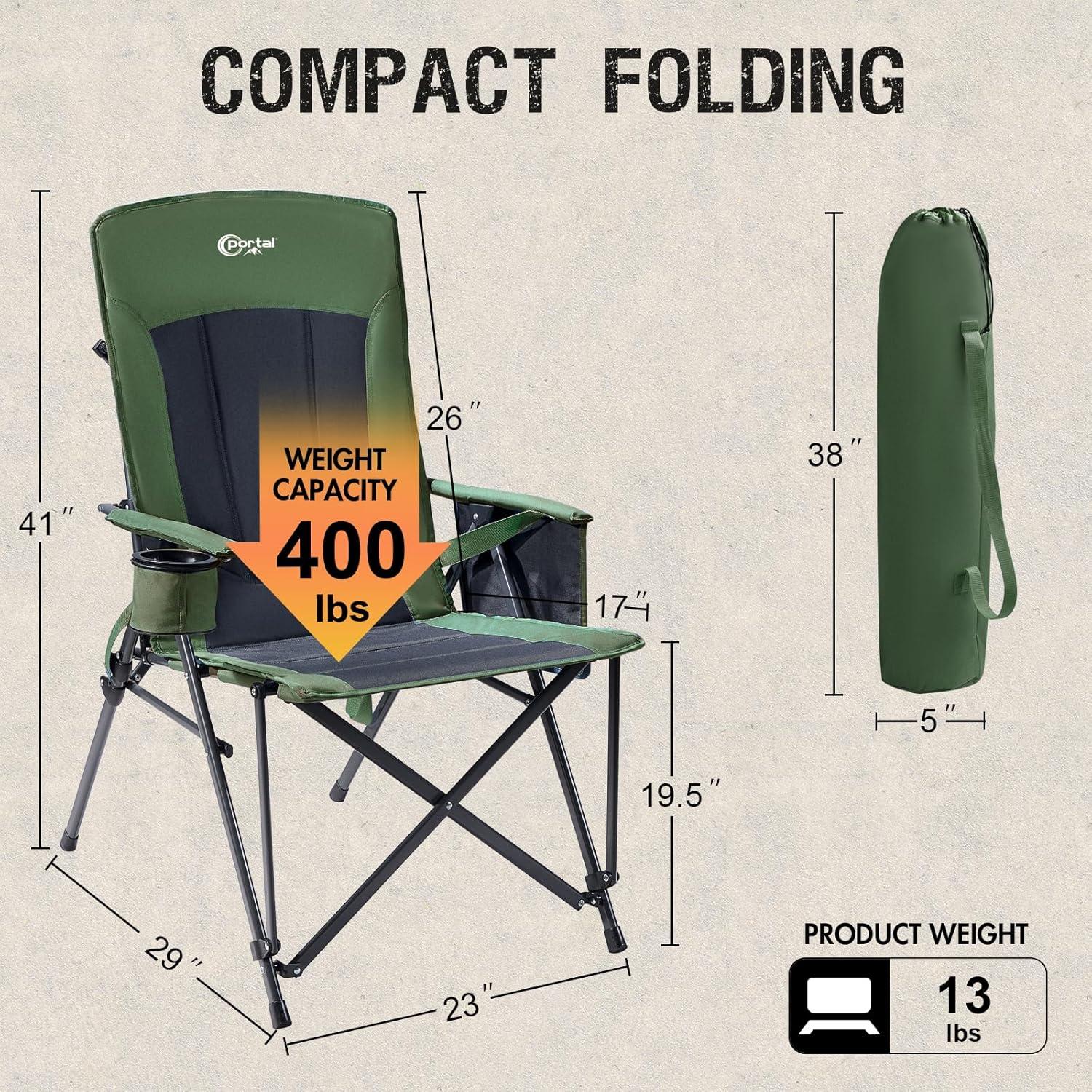 Silla de Camping PORTAL FC-356 Plegable con Soporte Lumbar