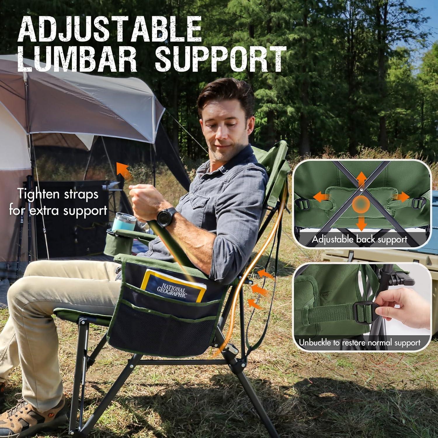 Silla de Camping PORTAL FC-356 Plegable con Soporte Lumbar