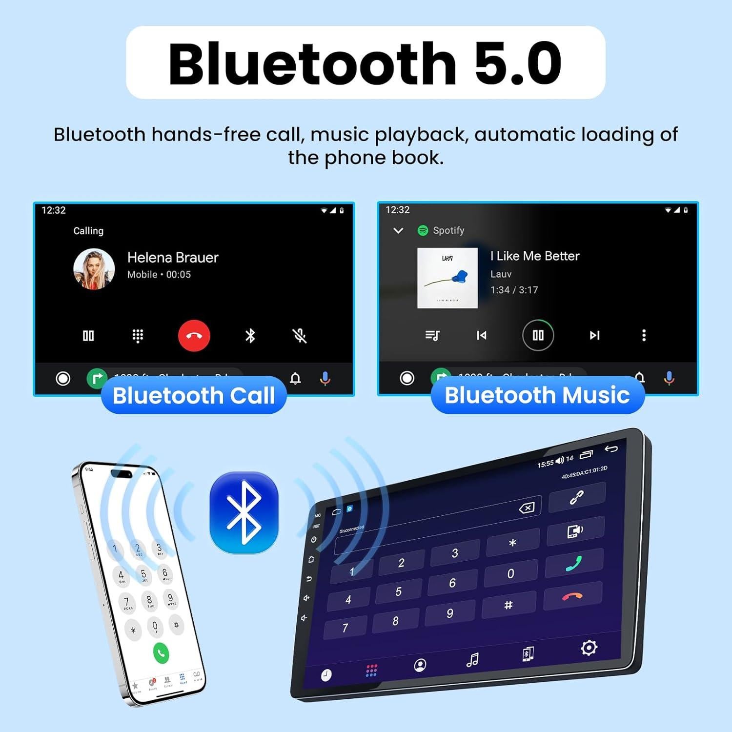 Radio Estéreo para Toyota Camry 2015-2017 Fortdows 10" HD