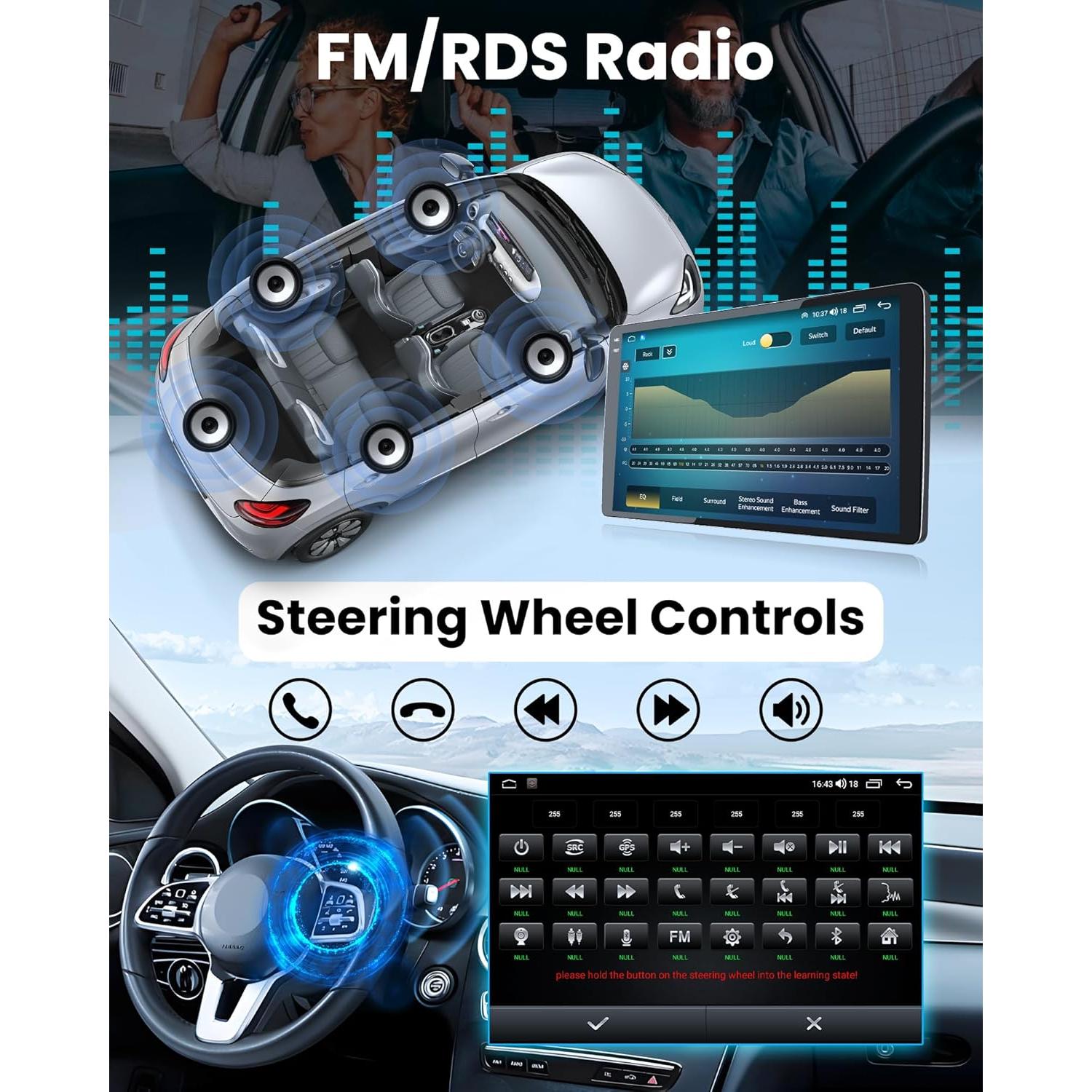 Radio Estéreo para Toyota Camry 2015-2017 Fortdows 10" HD