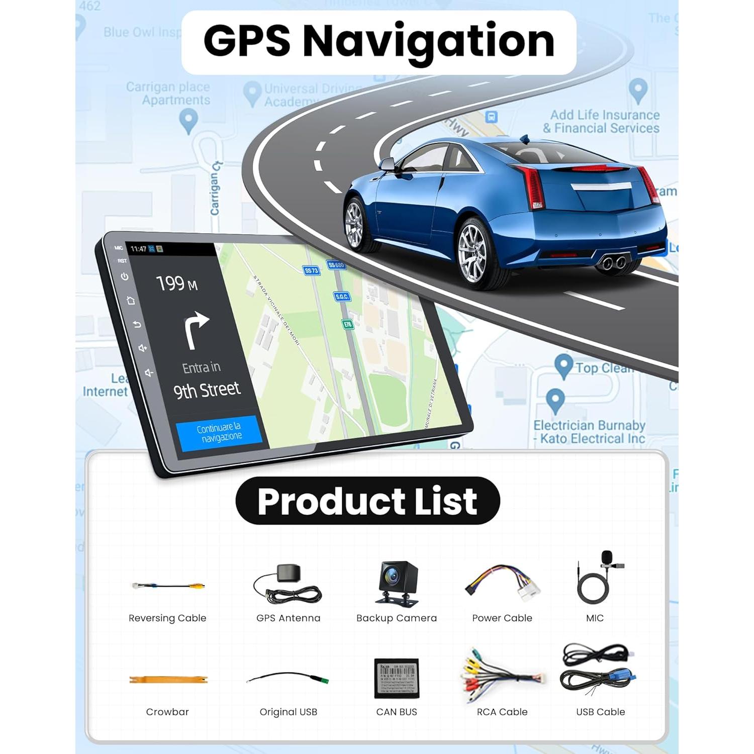 Radio Estéreo para Toyota Camry 2015-2017 Fortdows 10" HD