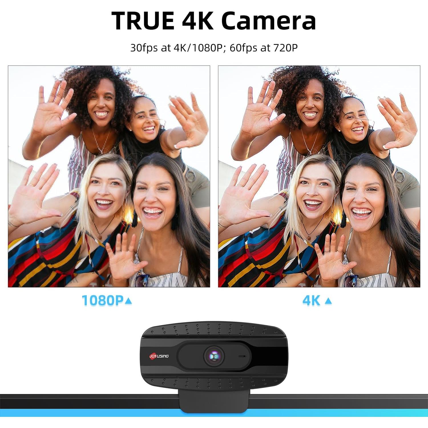 Webcam 4K JOYUSING N120 con Micrófono y Enfoque Automático