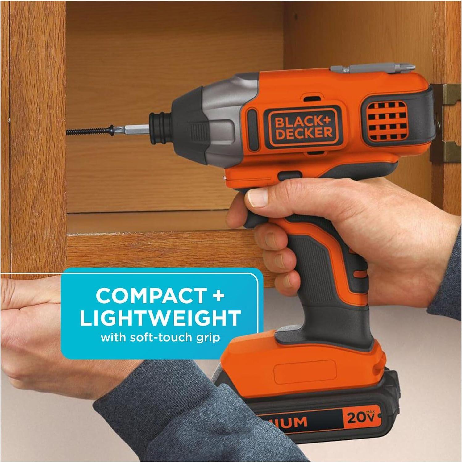 Destornillador de Impacto Inalámbrico BLACK+DECKER 20V