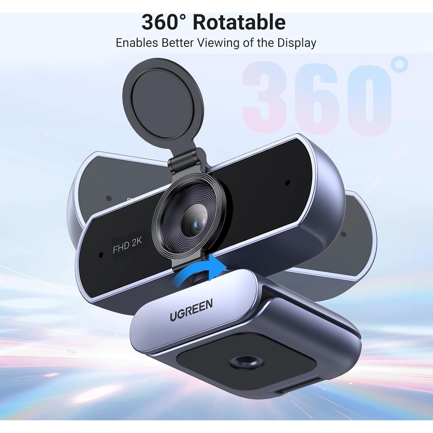 Cámara Web UGREEN 2K Full HD con Autofoco y Micrófonos