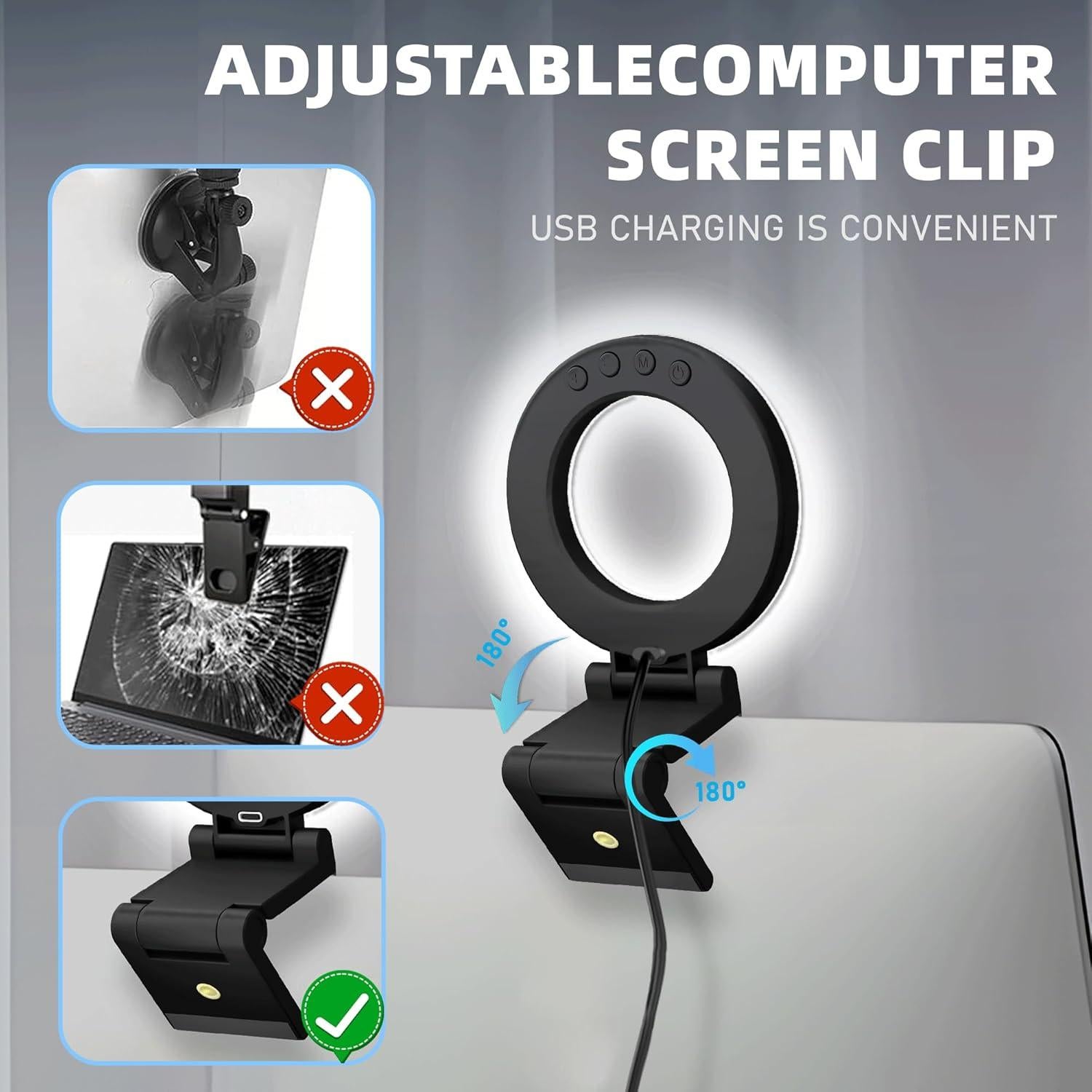 Luz de Anillo AorPixun 10cm USB 3 Modos 10 Niveles Brillo