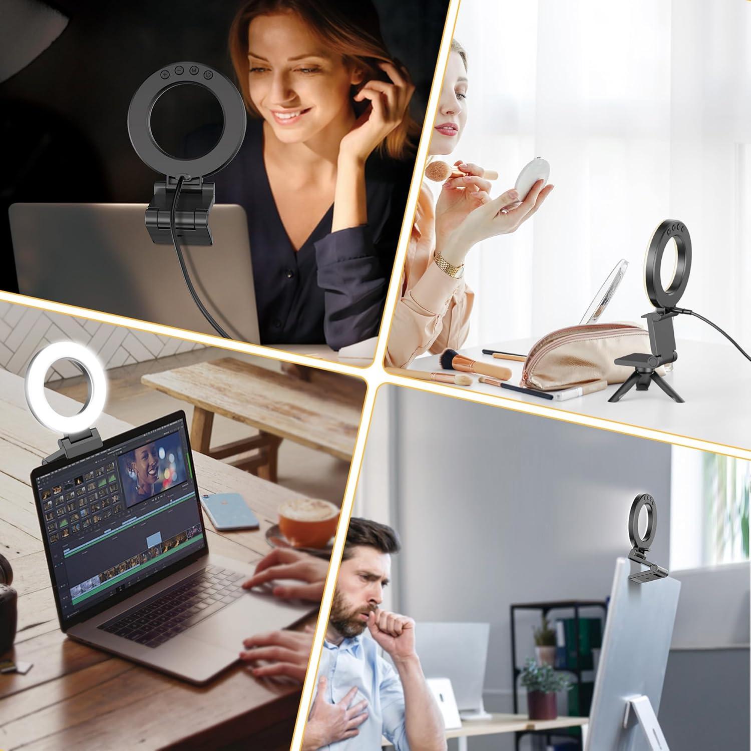 Luz de Anillo AorPixun 10cm USB 3 Modos 10 Niveles Brillo