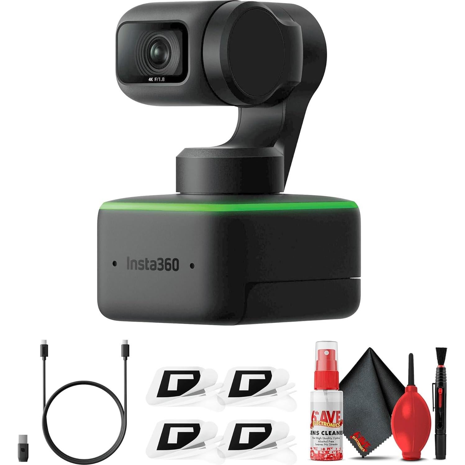 Webcam AI 4K Insta360 Link con trípode y kit de limpieza