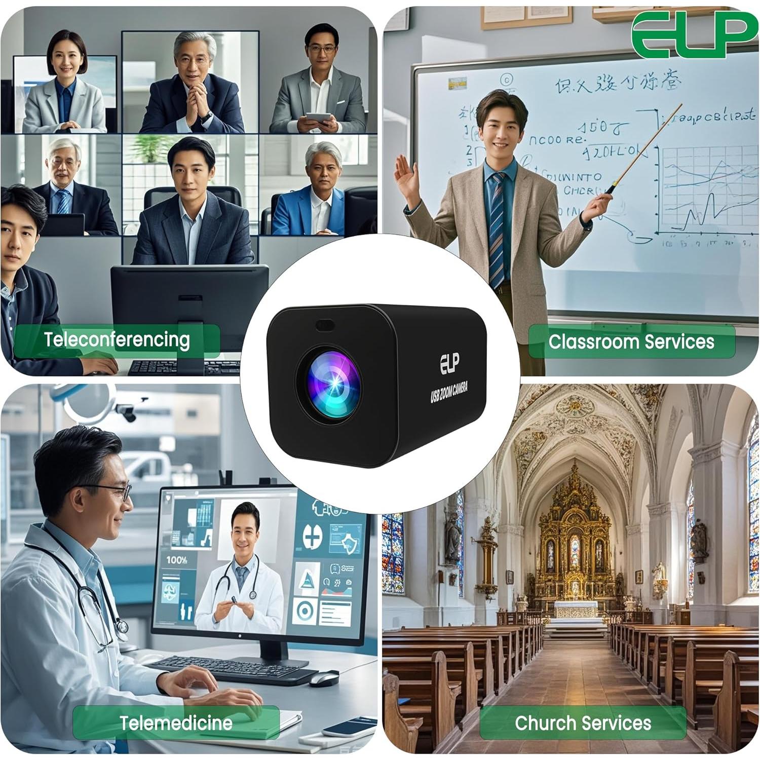 Cámara USB 4K ELP 12X Zoom HDMI Autofocus 30fps