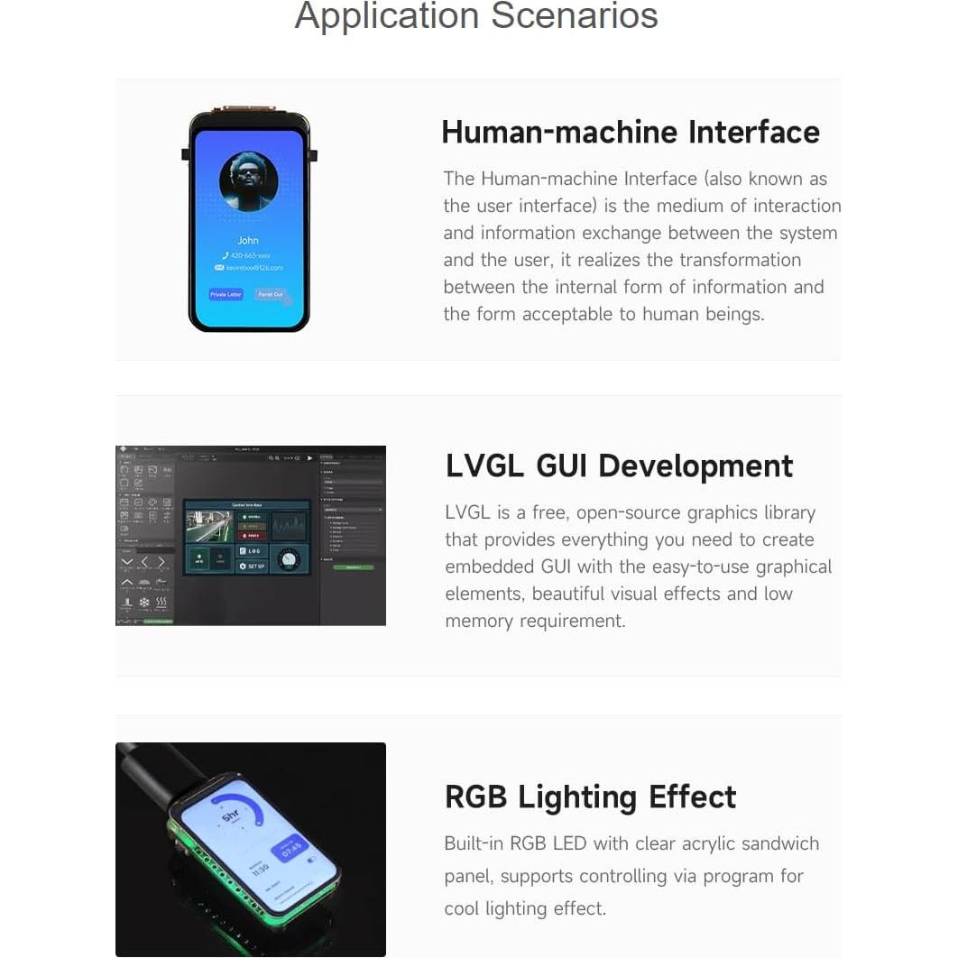 Placa de Desarrollo LCD 1.47" Waveshare RP2350A USB Tipo-A