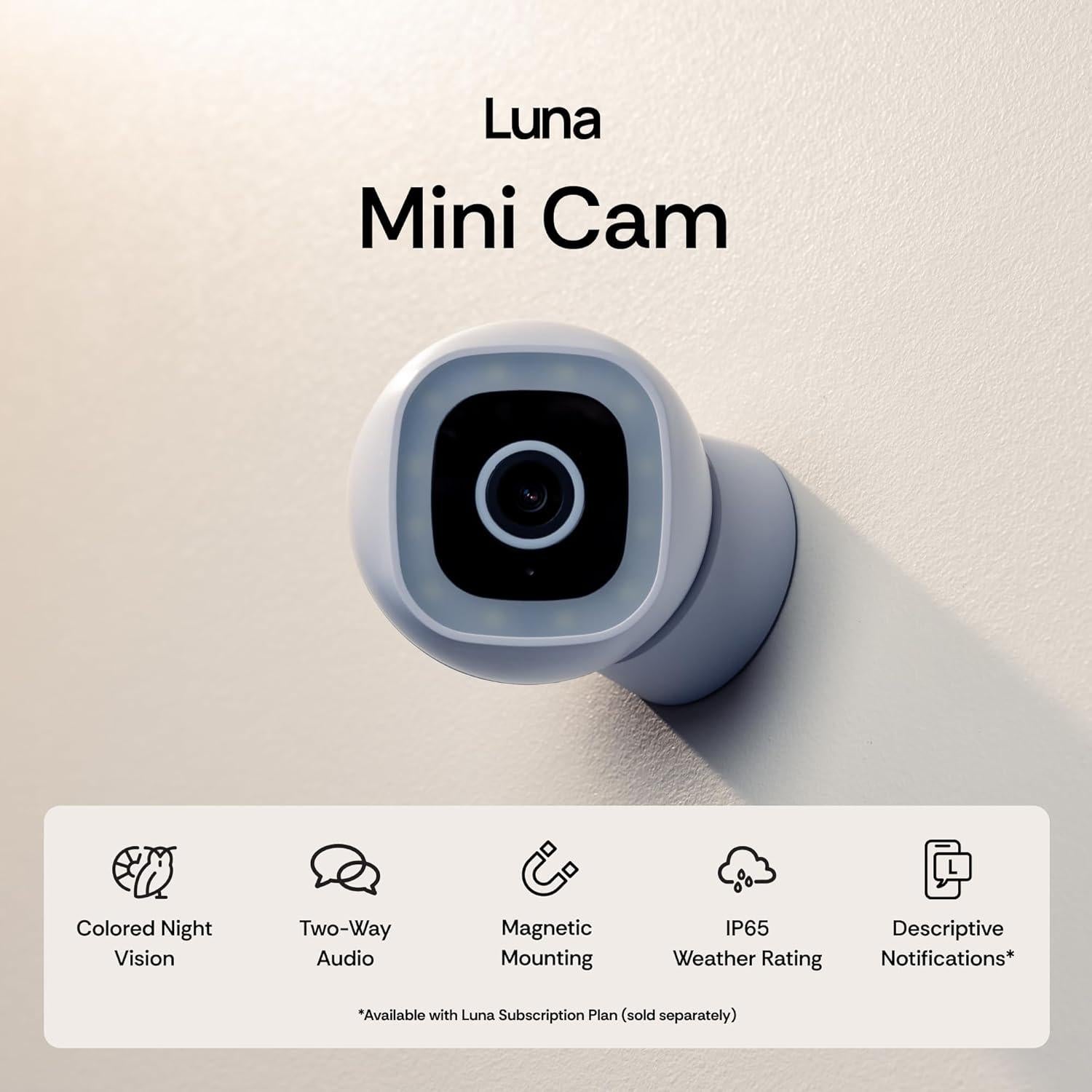 Cámaras de Seguridad Luna 2K AI - Paquete de 2, Negro