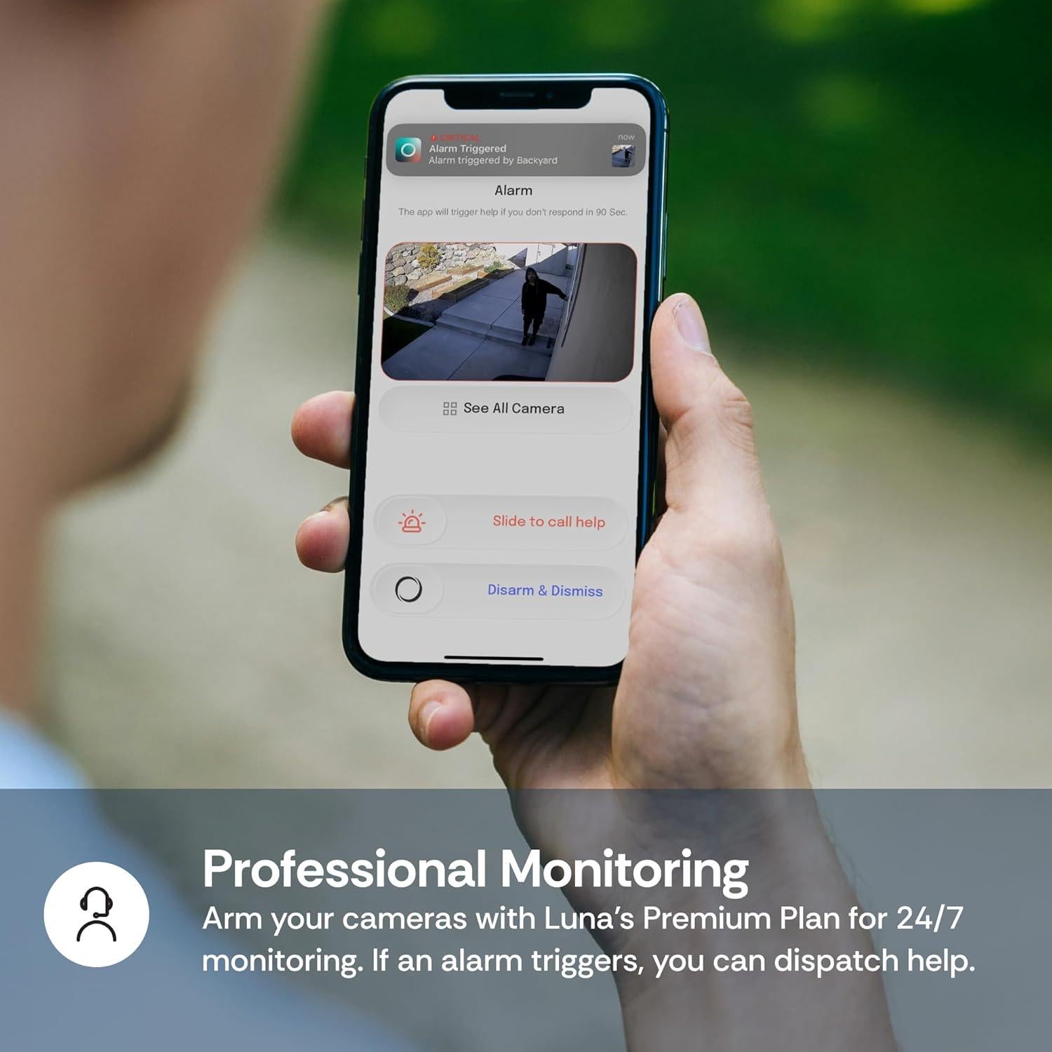 Cámaras de Seguridad Luna 2K AI - Paquete de 2, Negro