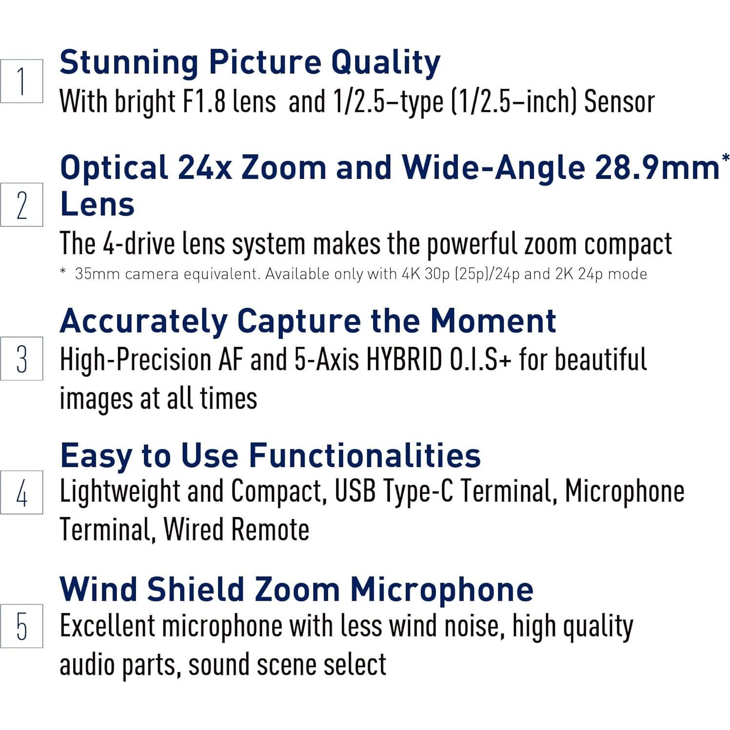 Cámara de Video Full HD Panasonic HC-V900K 24x Zoom