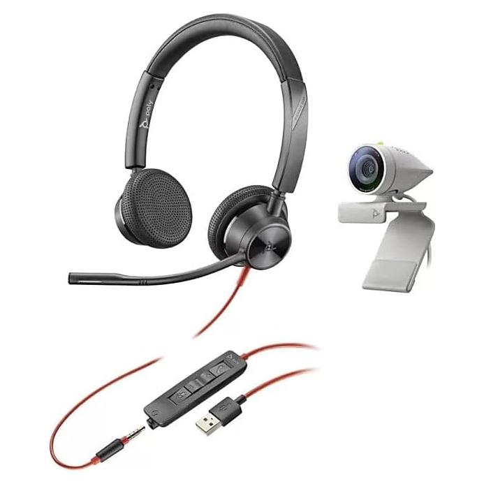 Kit Webcam Poly Studio P5 + Auriculares Blackwire 3325 USB