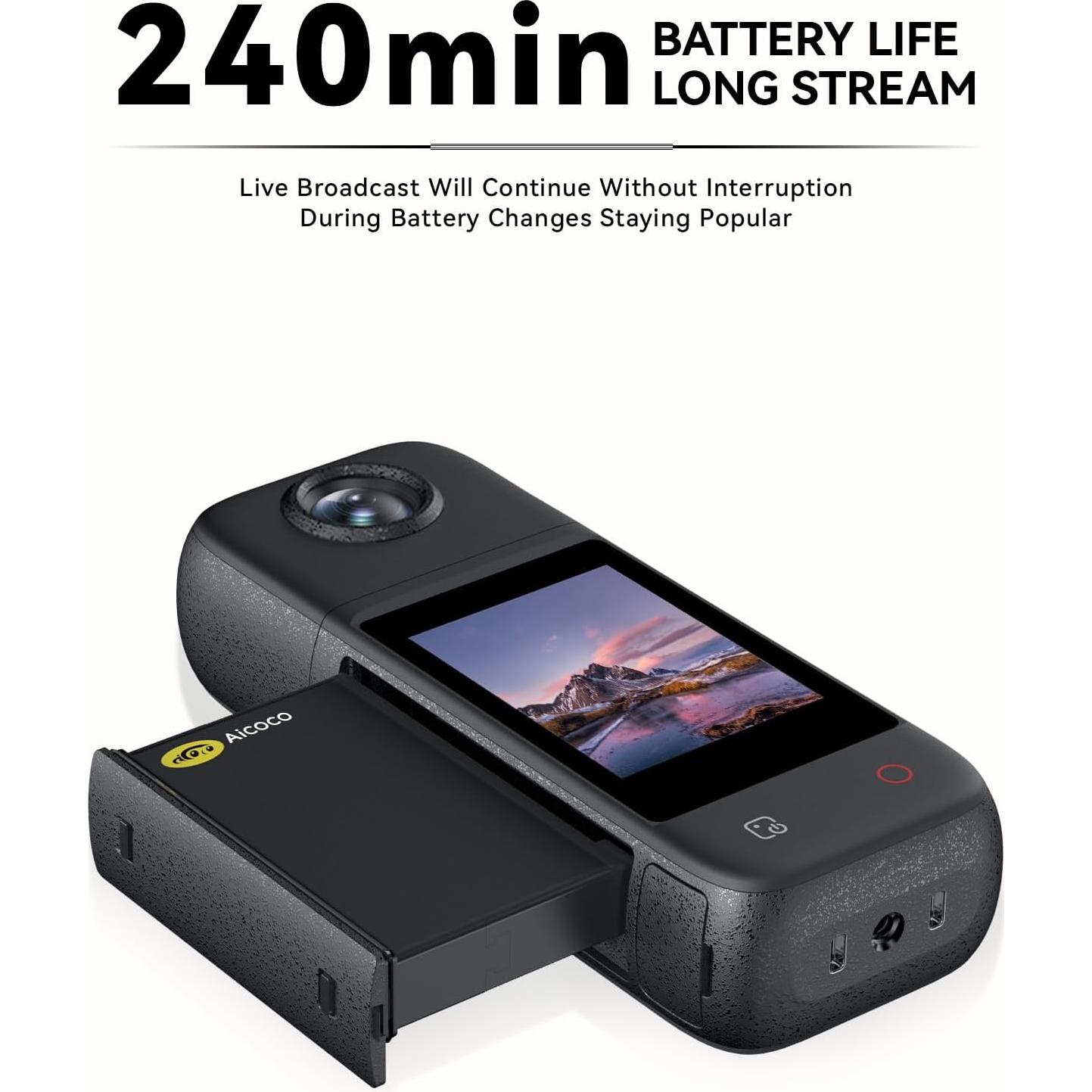 Cámara Inalámbrica 4K Aicoco LC10 con Batería de 270 Min