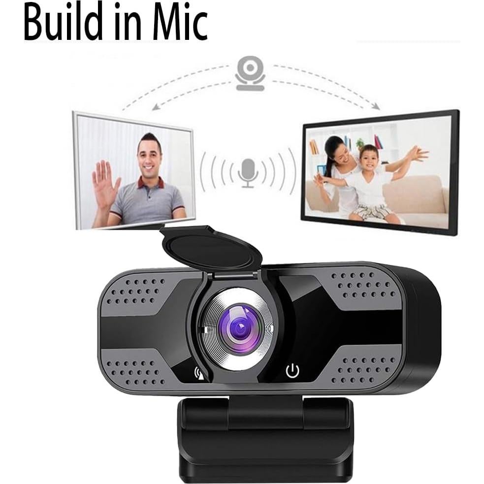 Cámara Web 2K QHD Jinpei con Micrófono y Tapa de Privacidad