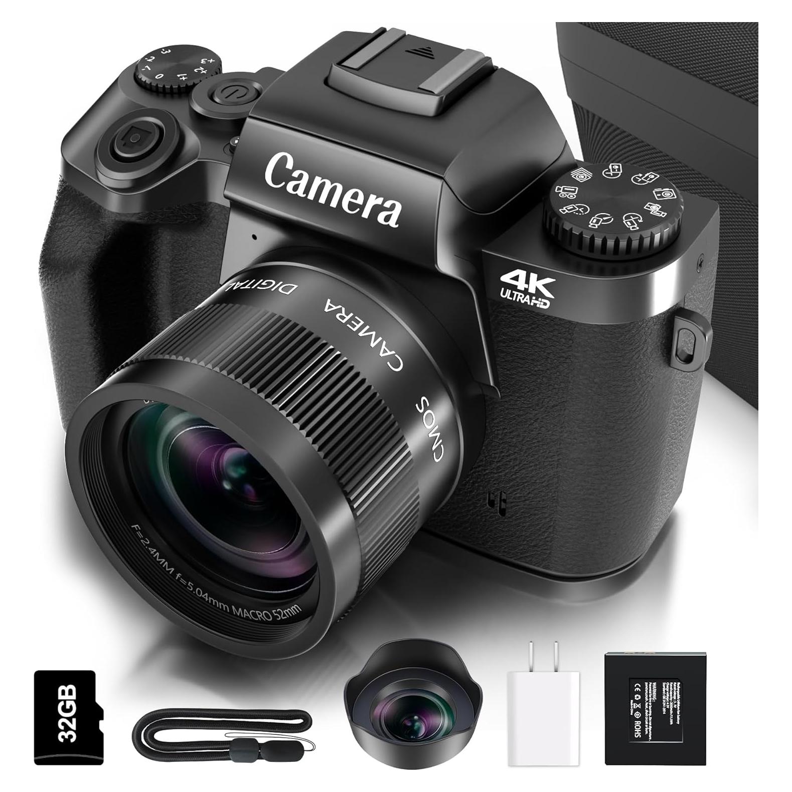 Cámara Digital Saneen 4K 64MP con Pantalla Táctil 10.16cm