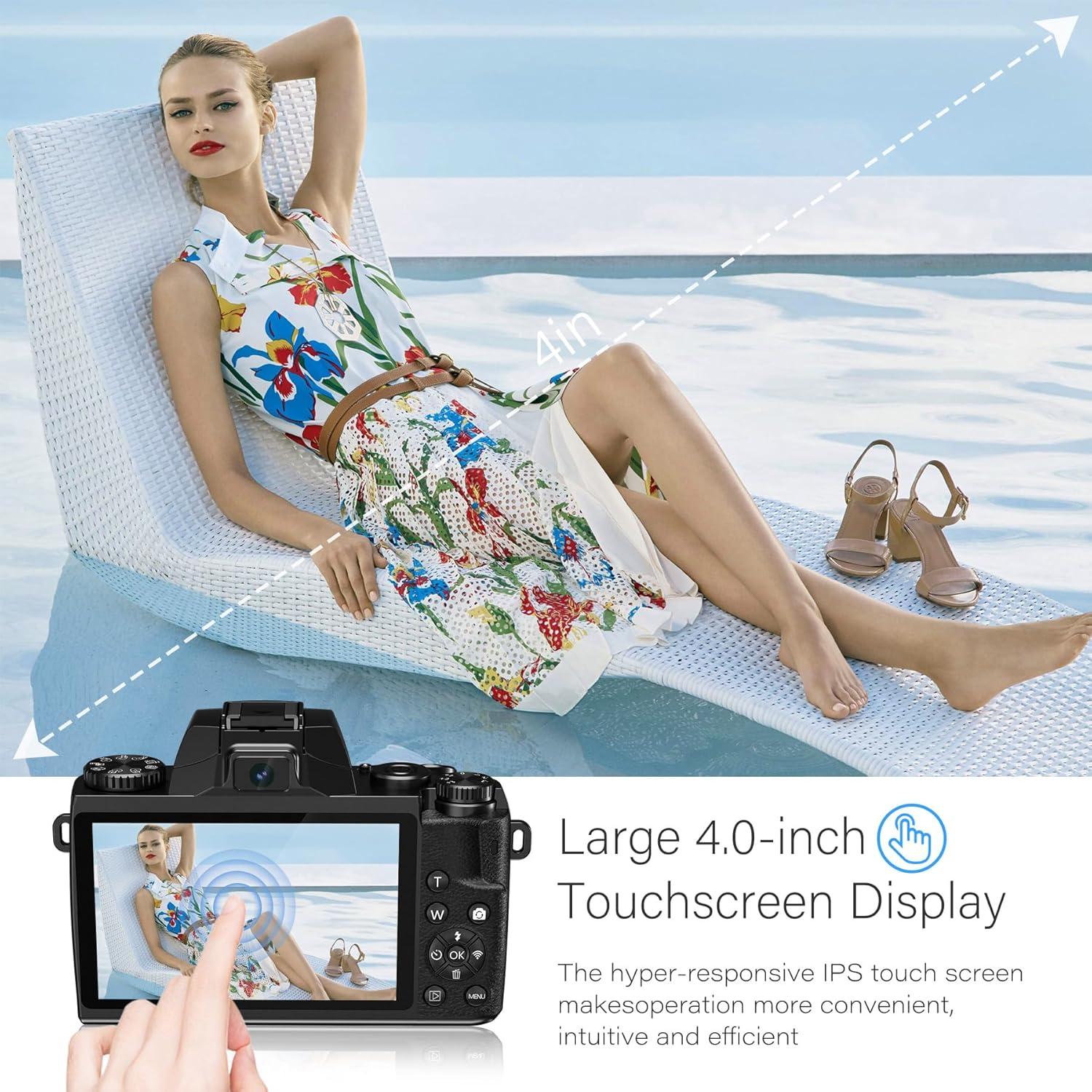 Cámara Digital Saneen 4K 64MP con Pantalla Táctil 10.16cm