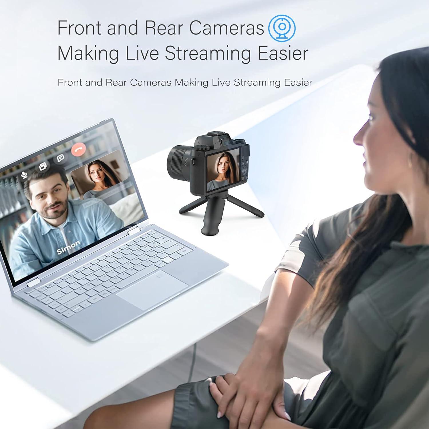 Cámara Digital Saneen 4K 64MP con Pantalla Táctil 10.16cm