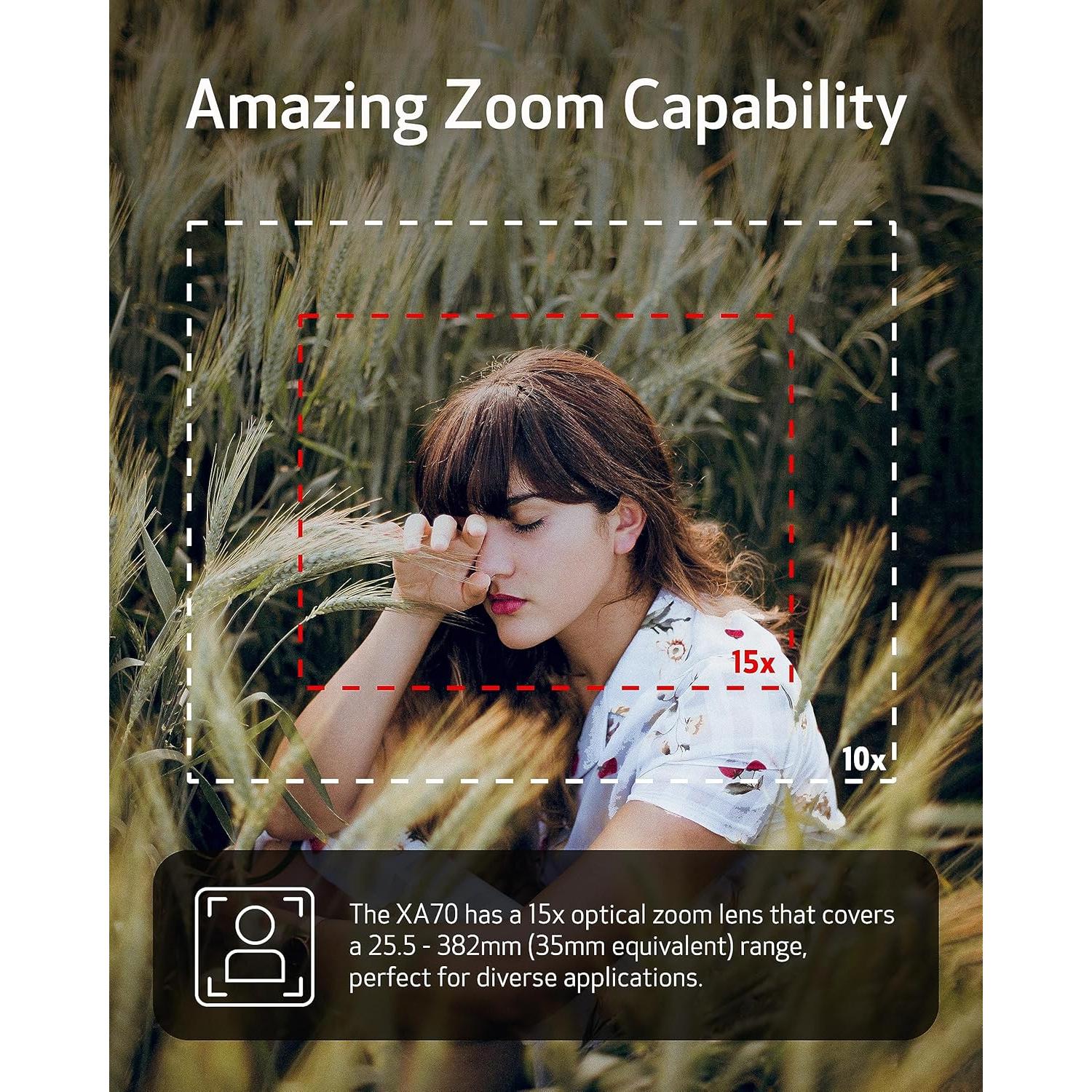 Cámara de video profesional Canon XA70 4K UHD 15x Zoom