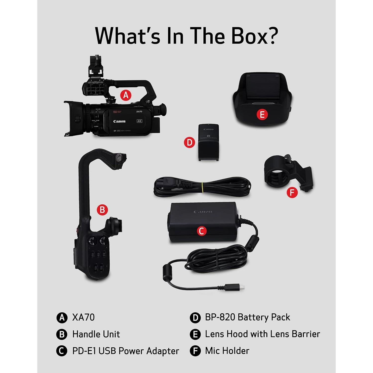 Cámara de video profesional Canon XA70 4K UHD 15x Zoom