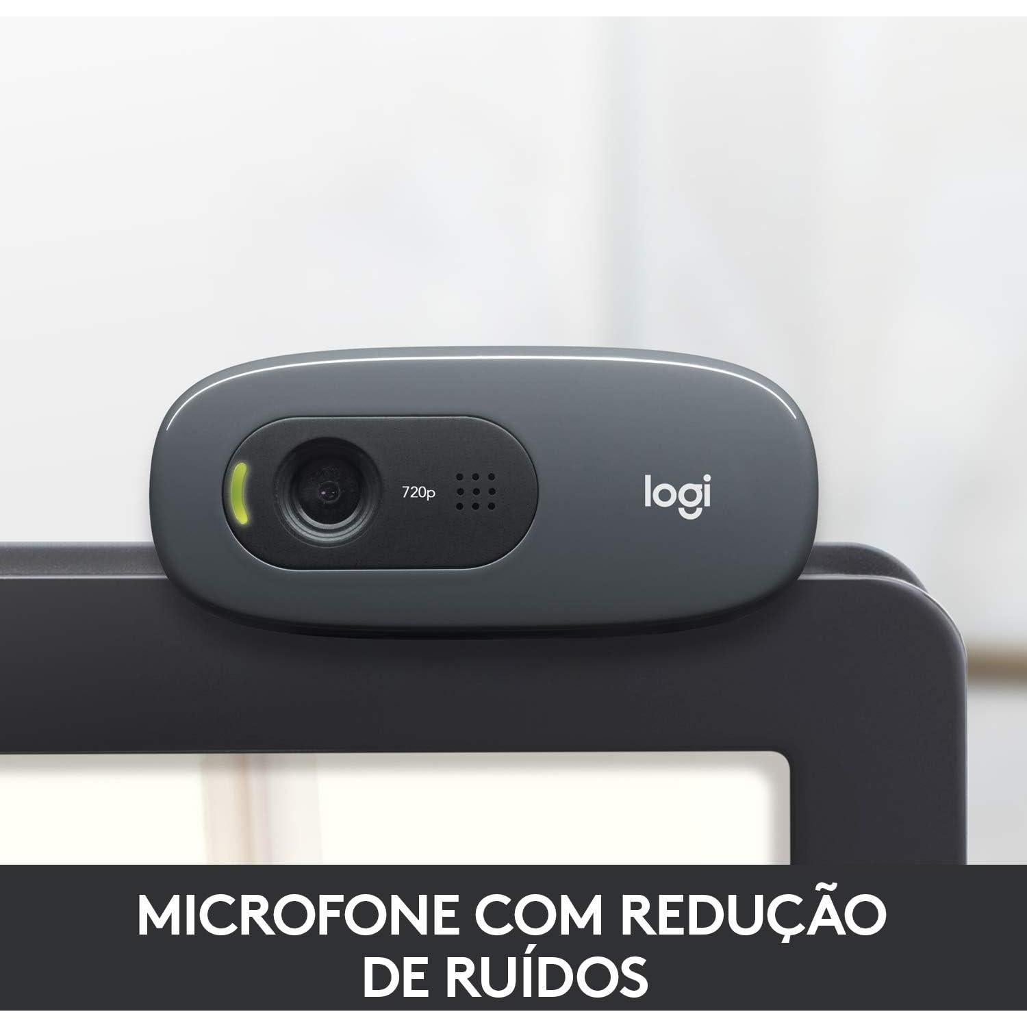 Webcam Logitech C270 HD 720p con Micrófono y Corrección de Luz