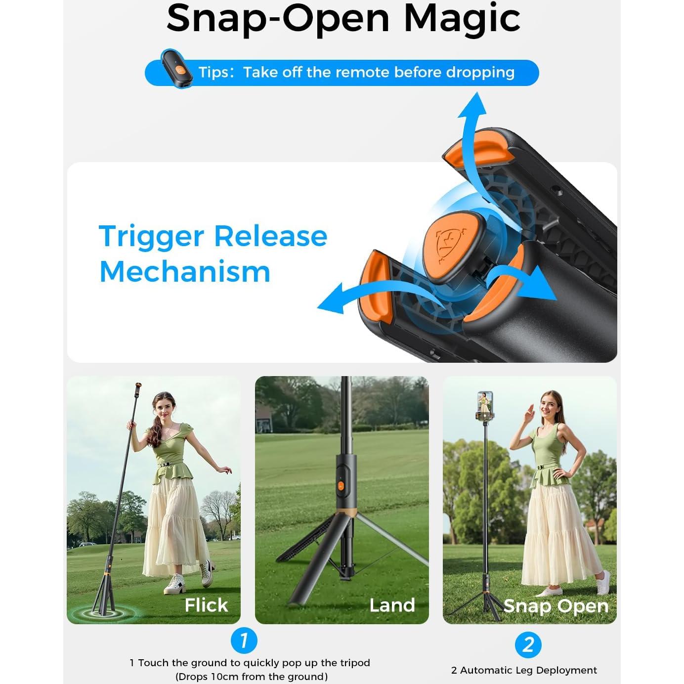 Trípode Automático Plegable MAGIC JOHN 150 cm con Control Remoto