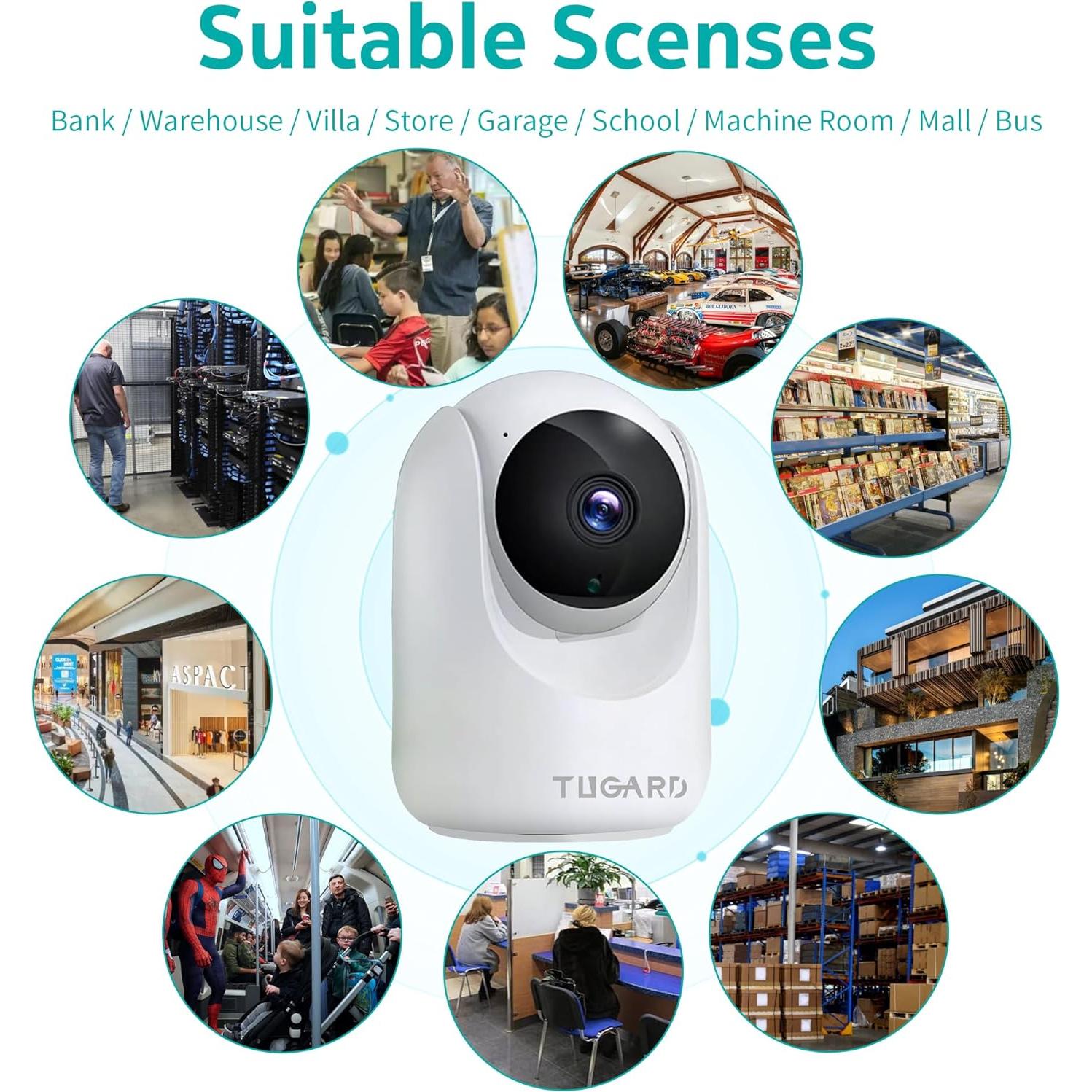 Cámara de Seguridad WiFi TUGARD C26 Pan/Tilt 1080p