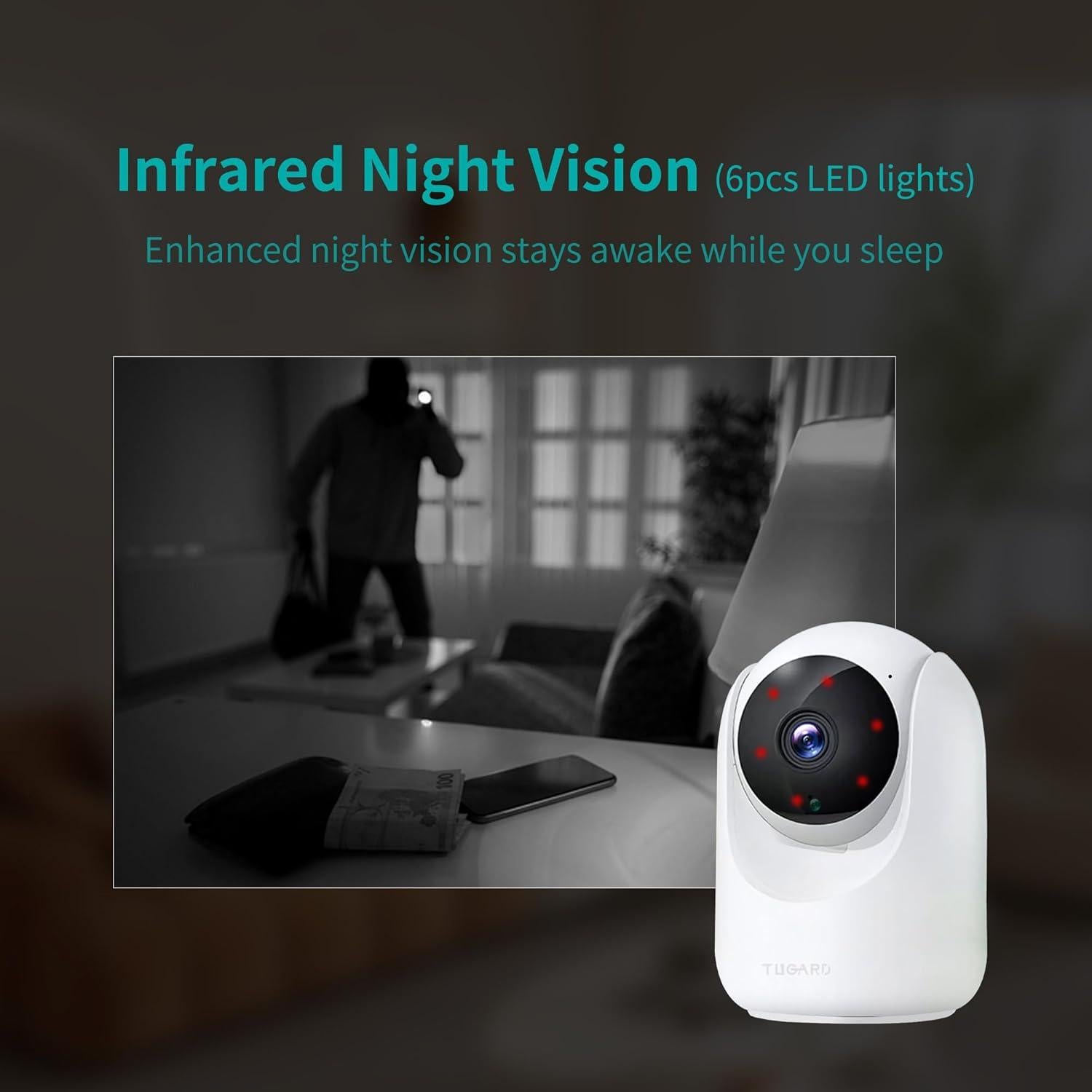 Cámara de Seguridad WiFi TUGARD C26 Pan/Tilt 1080p