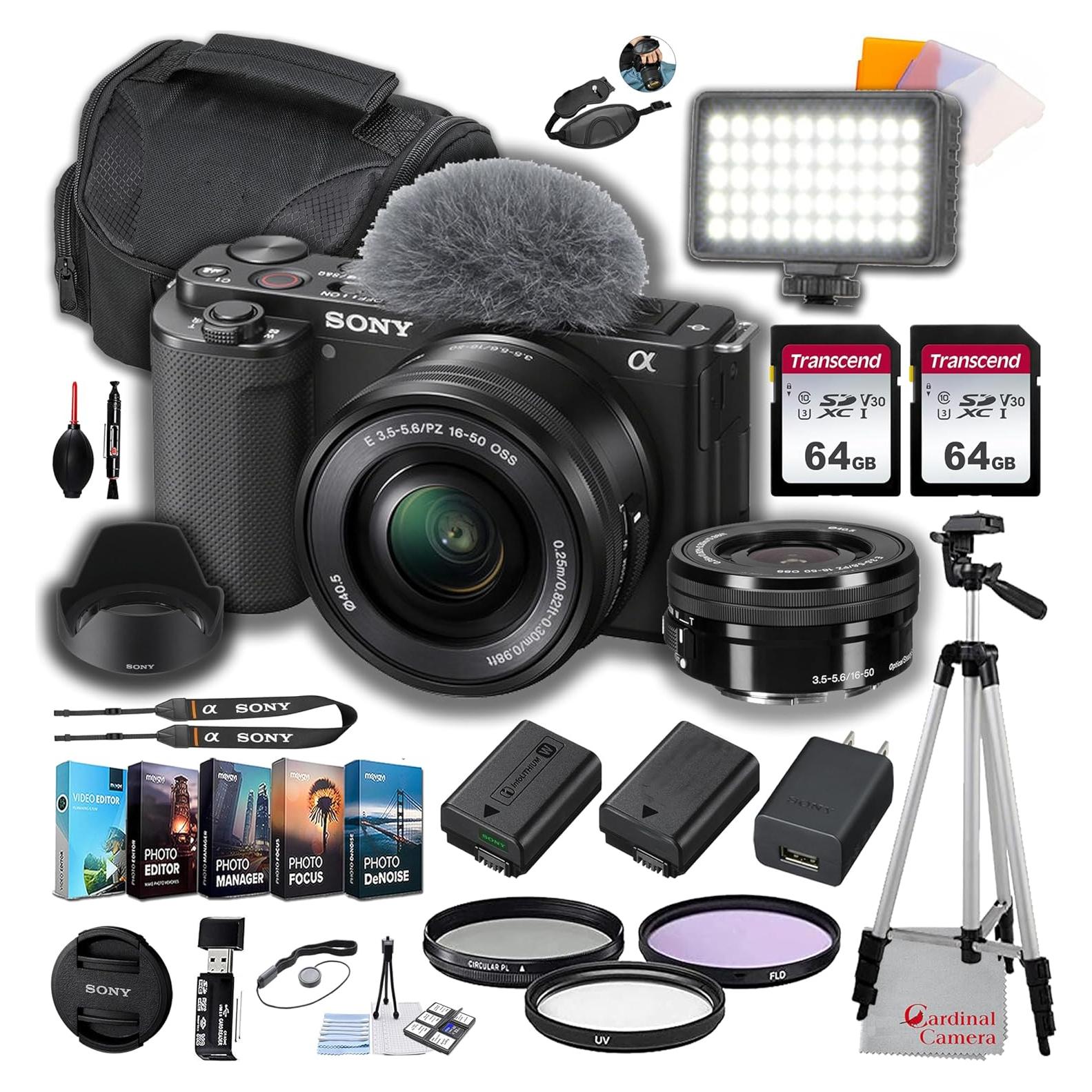 Cámara Sin Espejo Sony ZV-E10 con Lente 16-50mm y Accesorios