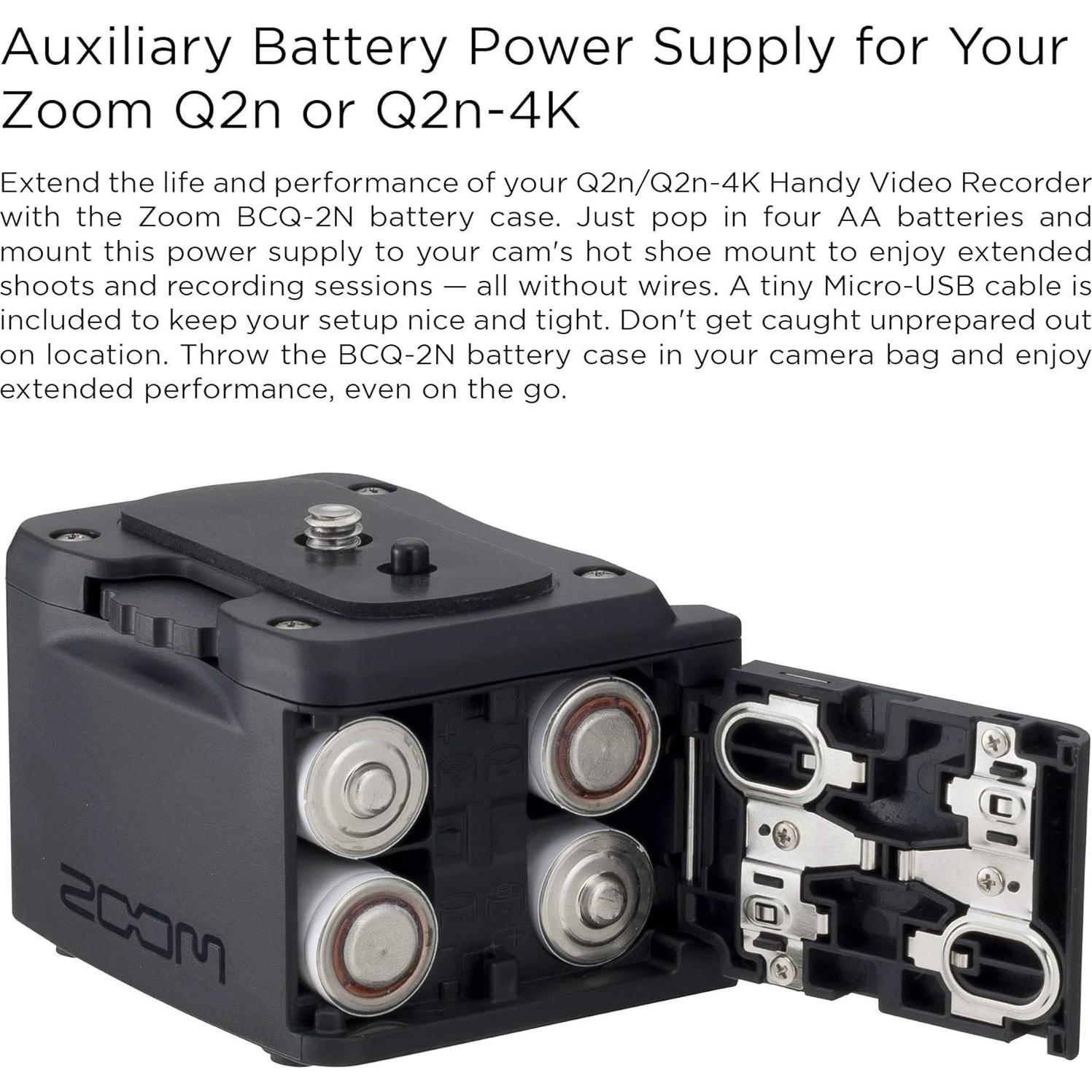 Grabadora de Video Portátil Zoom Q2n-4K + Batería Externa