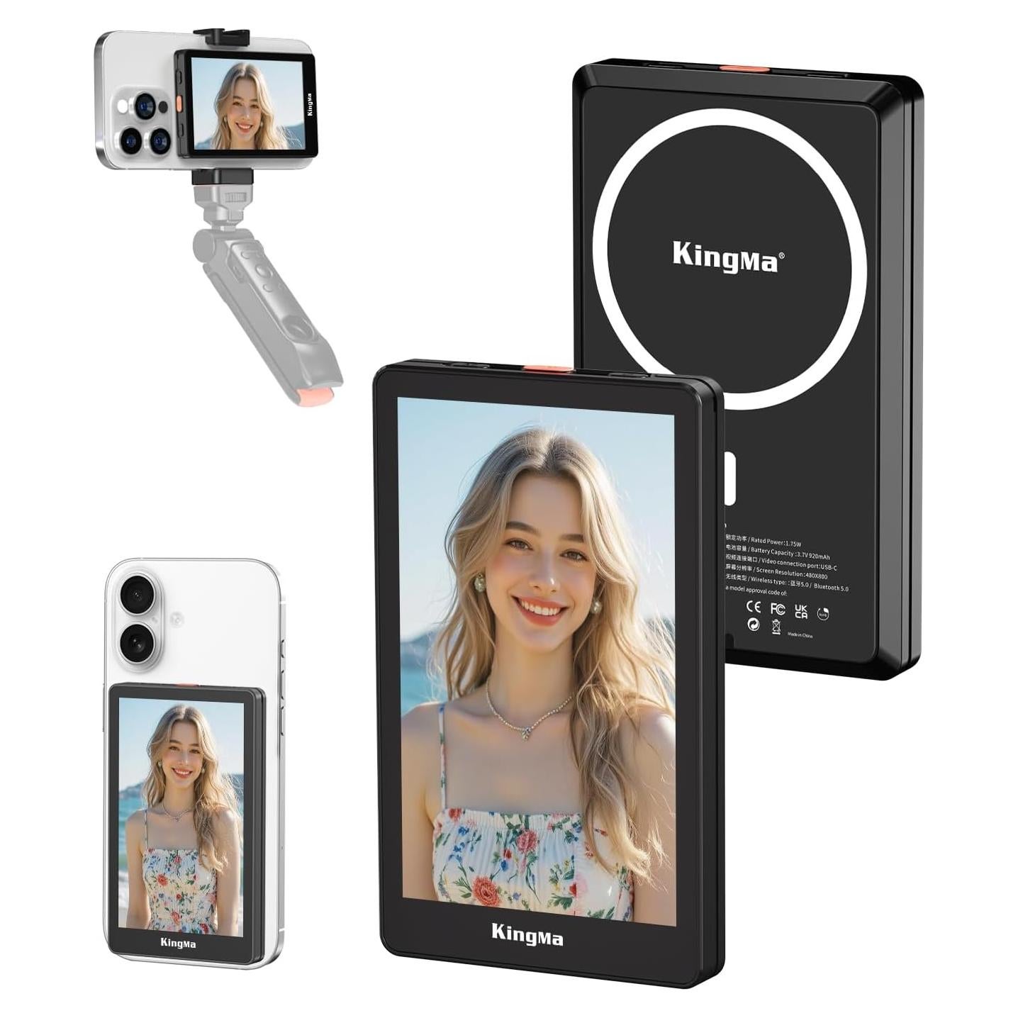 Monitor de Selfies 4K King Ma para iPhone - Montaje Magnético