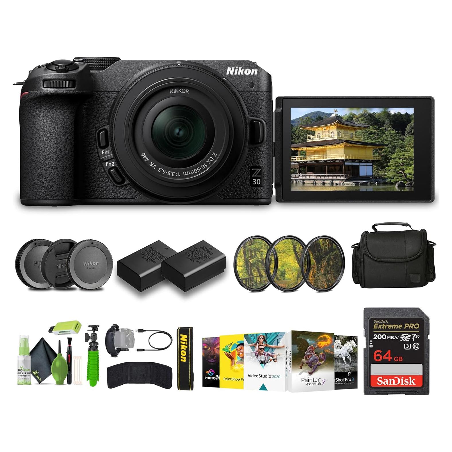 Cámara Sin Espejo Nikon Z30 con Lente 16-50mm y Accesorios