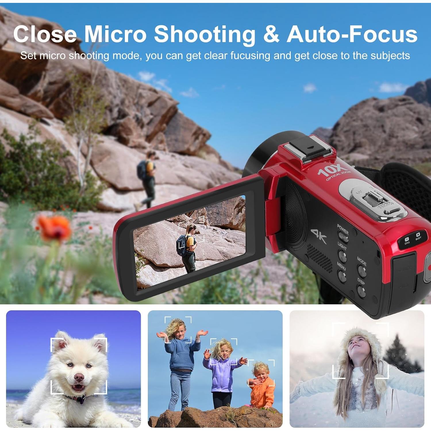 Cámara de Video ORDRO 4K 10X Zoom Óptico Pantalla Táctil