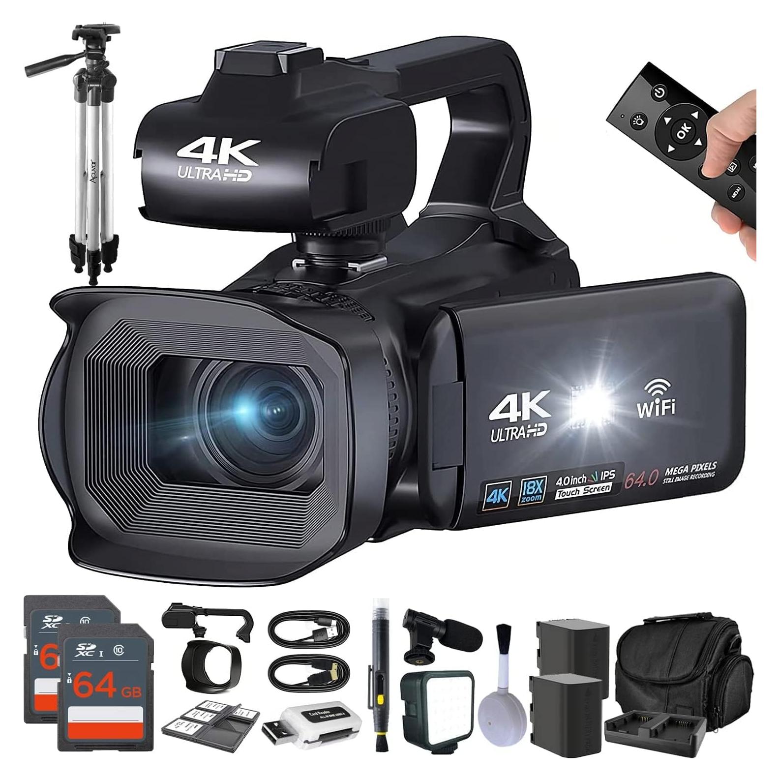 Cámara de Video KLIOMAX 4K 64MP con Micrófono y Accesorios