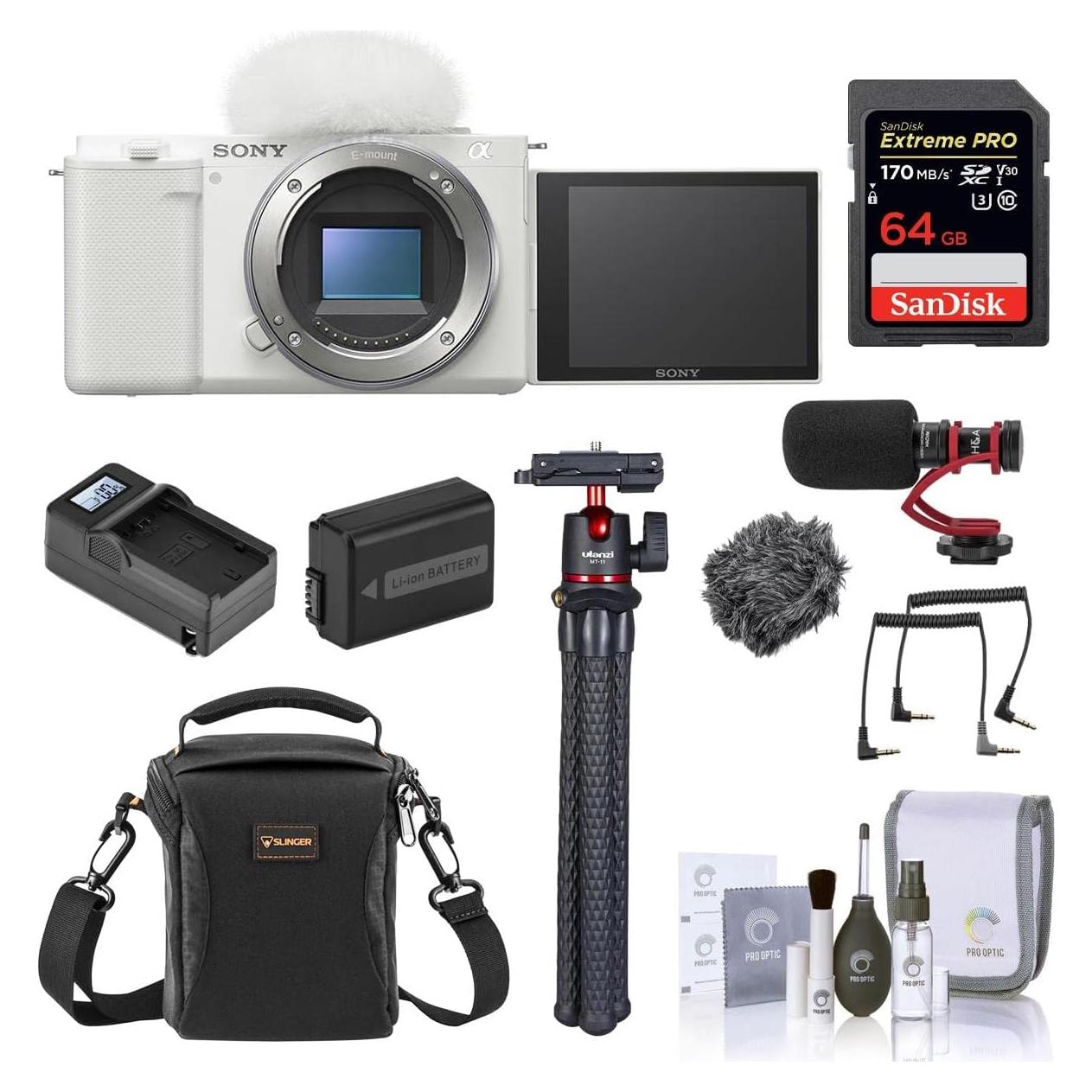 Cámara Sony ZV-E10 Sin Espejo Blanca + Accesorios Vlogging