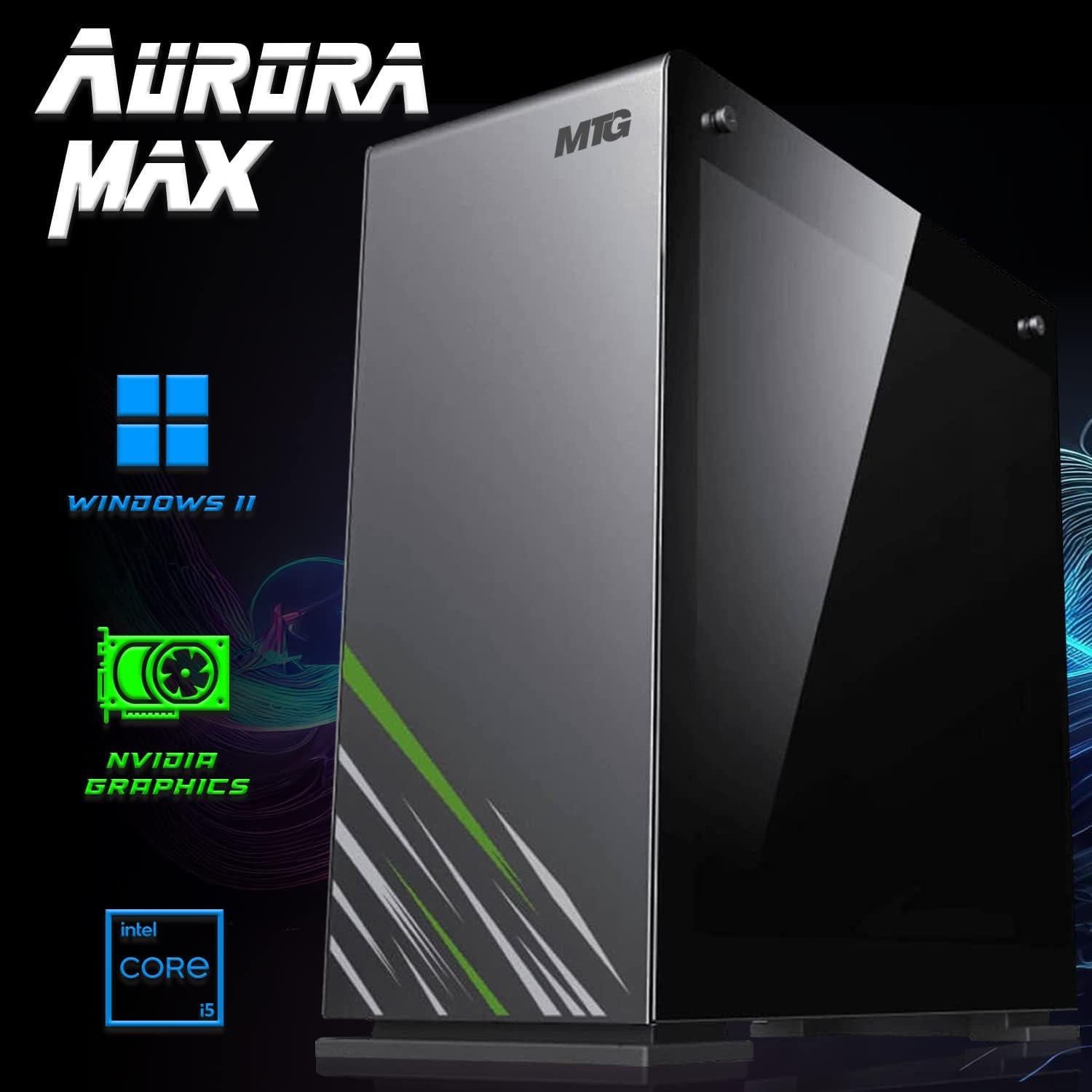 PC Gaming Aurora Max - Intel i5 12ª Gen, GTX 1660S, 16GB RAM, 256GB SSD, 2TB HDD, Monitor 27" 165Hz