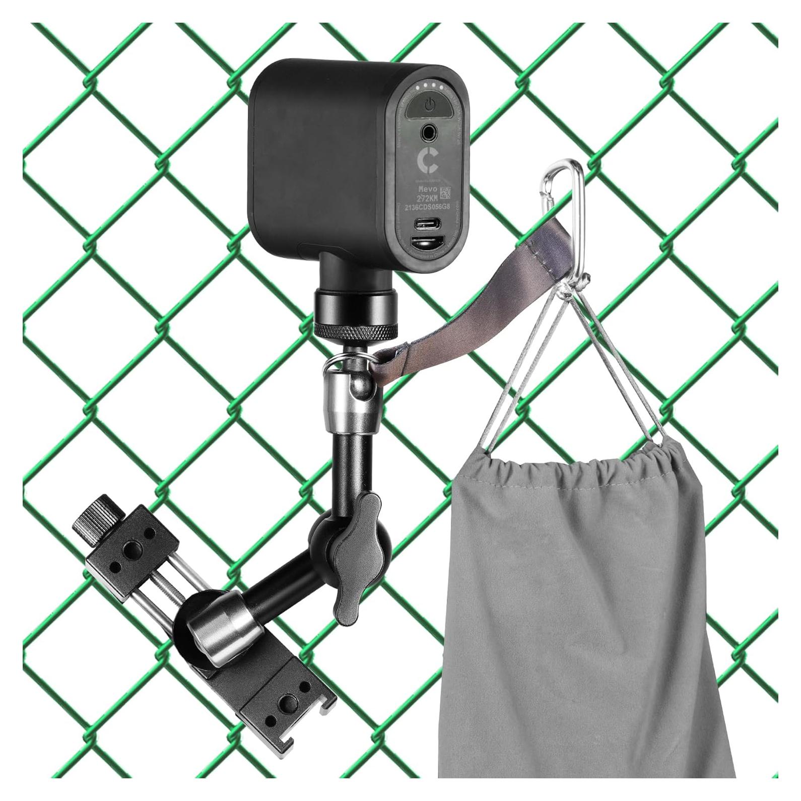 Selens Fence Mount Live Streaming Kit for Mevo Start,Gopro,Chain Link Fence Mount with Storage Bag for Gamechanger at Baseball,Softball Field