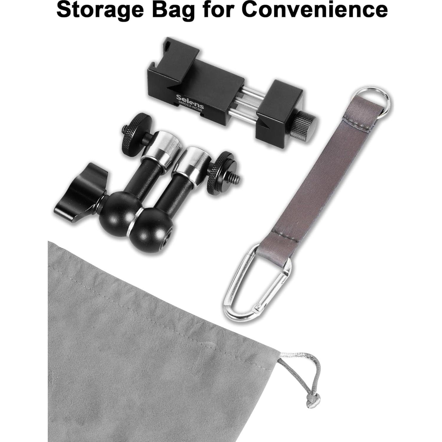 Selens Fence Mount Live Streaming Kit for Mevo Start,Gopro,Chain Link Fence Mount with Storage Bag for Gamechanger at Baseball,Softball Field