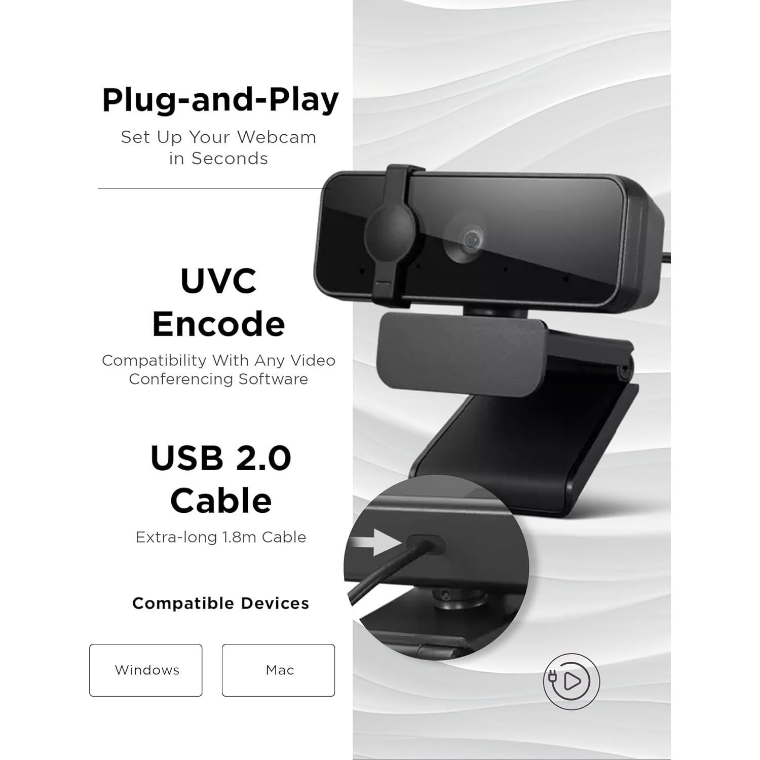 Cámara Web Lenovo Essential FHD 1080P con Doble Micrófono