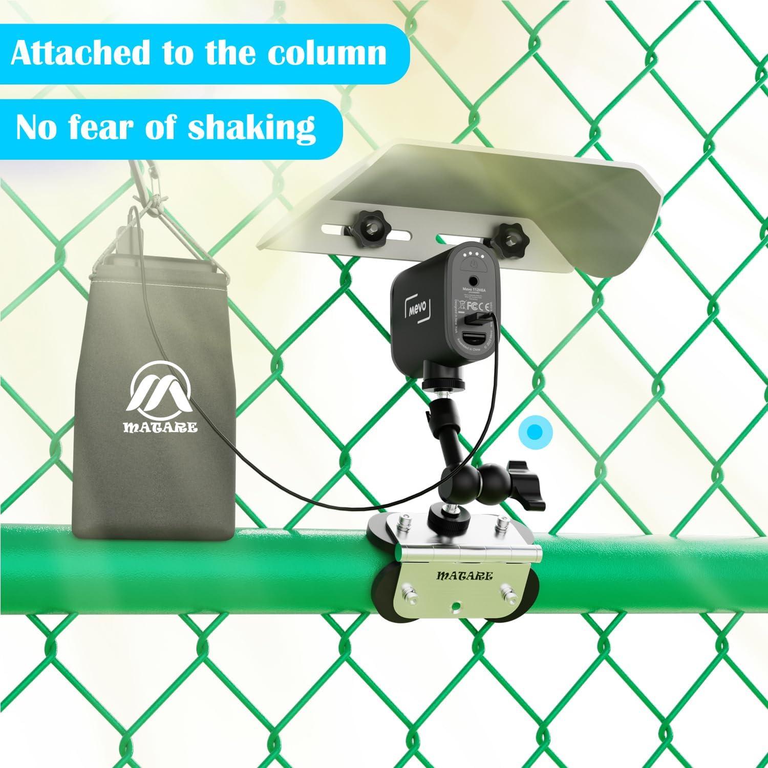 Fence Mount for Mevo Start Magnetic, GoPro, iPhone and Phone, Mounting Kit Fence Mount for Recording Baseball,Softball and Tennis Games(N6 Pro)