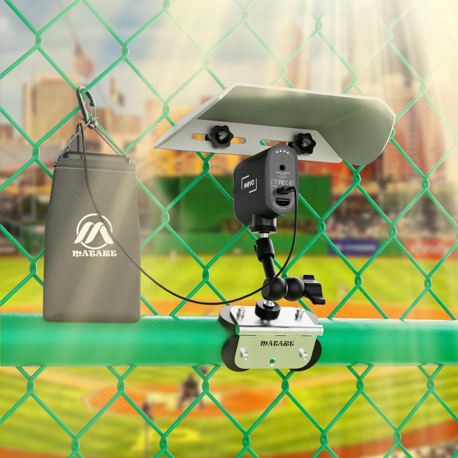 Fence Mount for Mevo Start Magnetic, GoPro, iPhone and Phone, Mounting Kit Fence Mount for Recording Baseball,Softball and Tennis Games(N6 Pro)