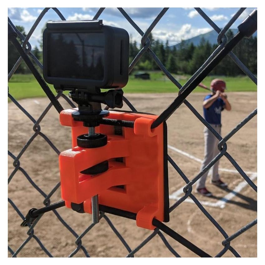 Action Camera & Phone Chain Link Fence Mount, Game Changer Mounting Kit for iPhone, GoPro, Mevo Start and Other Action Cameras, for Hockey and Tennis Games
