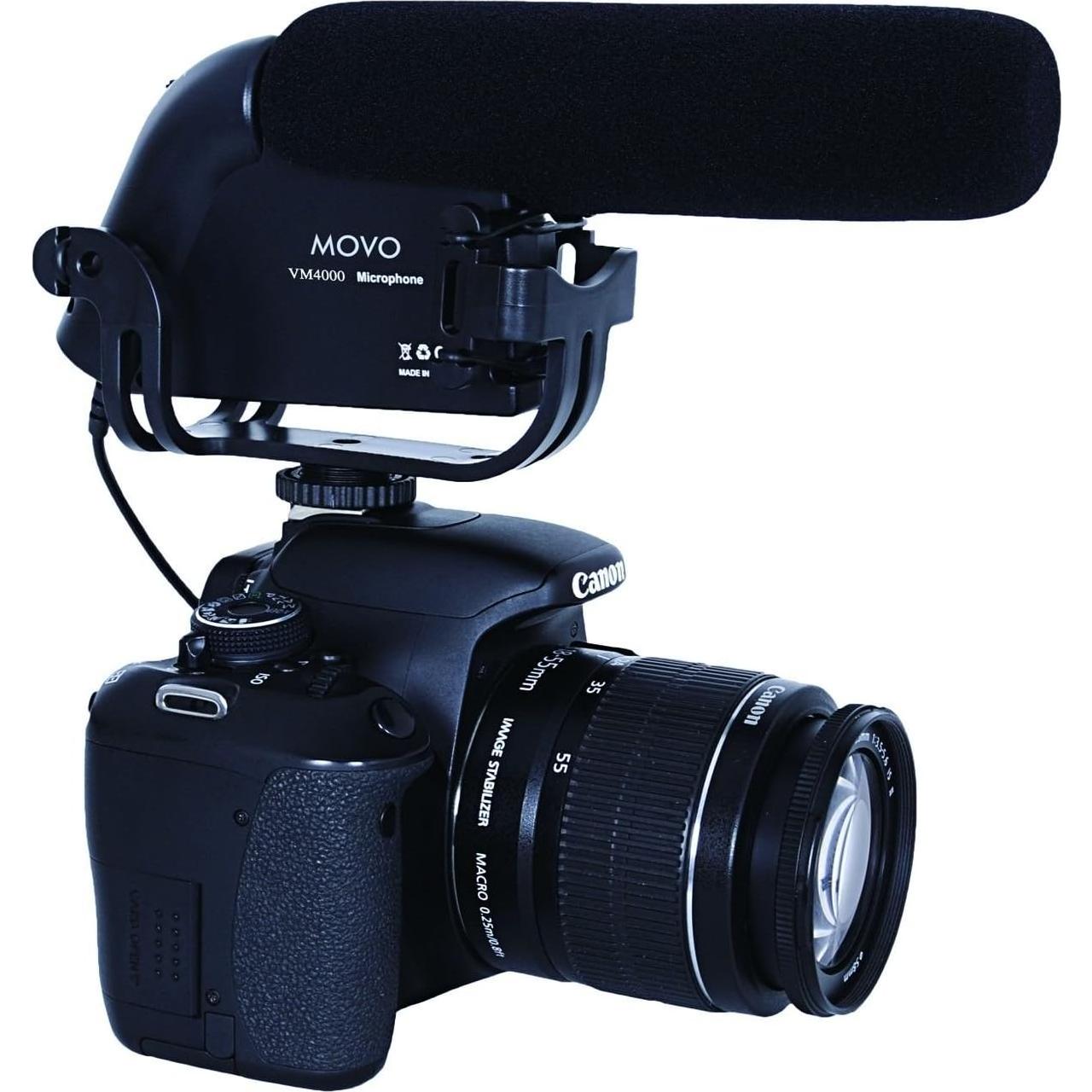 Movo VXR4000 HD Condenser Prosumer Video Microphone for Sony, Nikon, Canon DSLR Video Cameras - Camera Mic