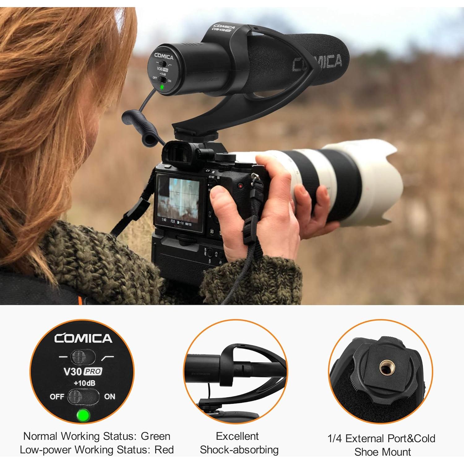 Micrófono de Cámara COMICA CVM-V30PRO Super Cardioide