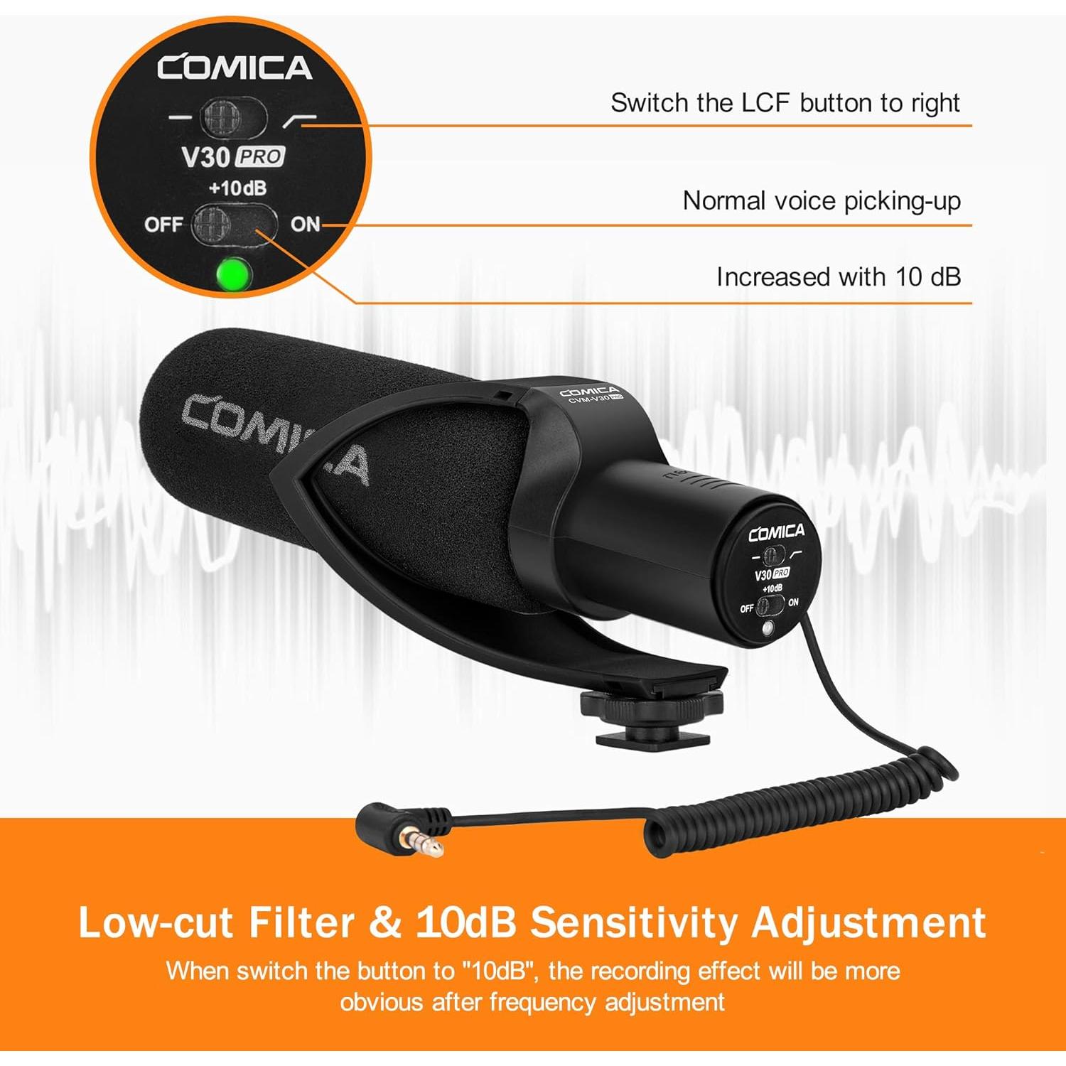 Micrófono de Cámara COMICA CVM-V30PRO Super Cardioide