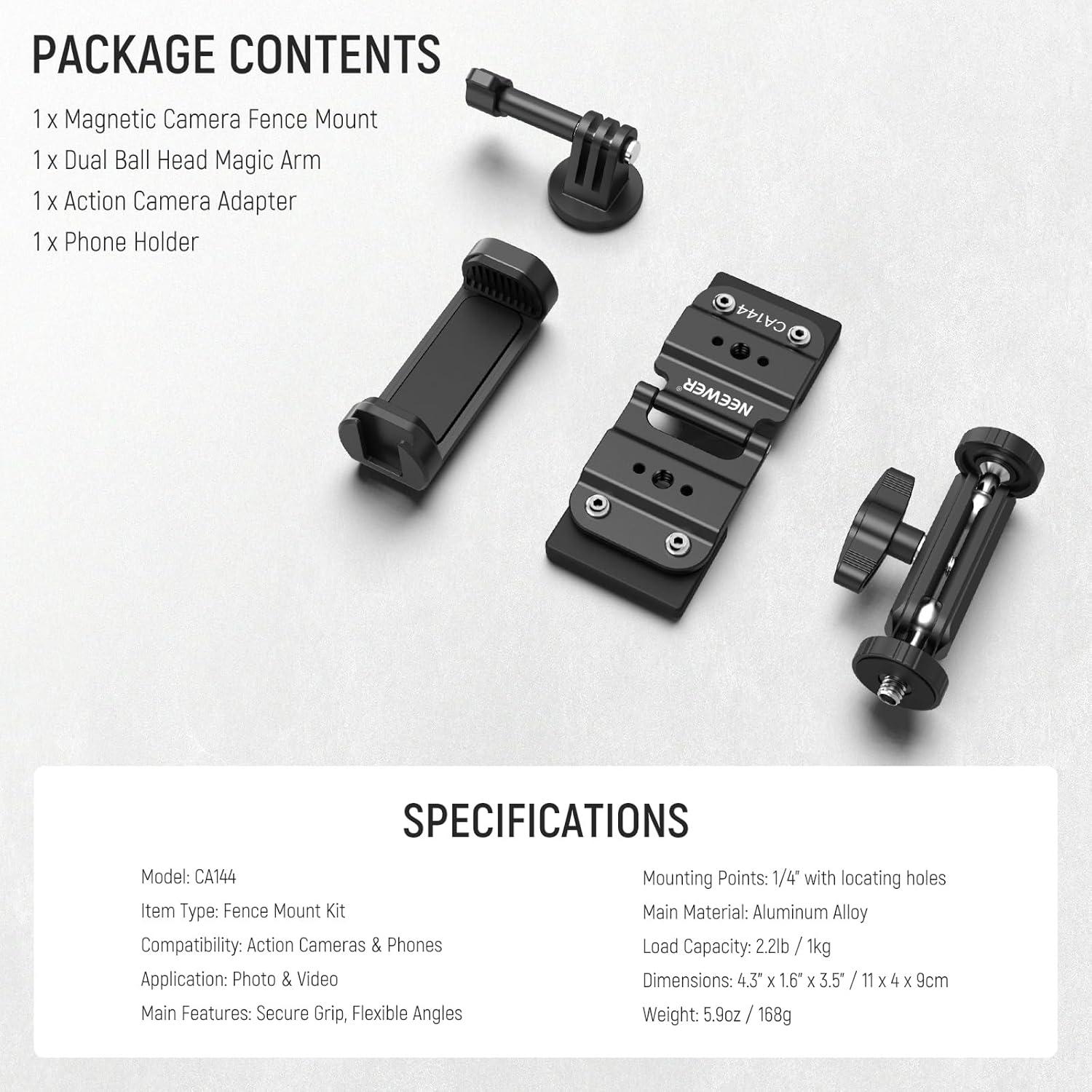 Soporte Magnético para Cámara NEEWER con Doble Montaje 1kg