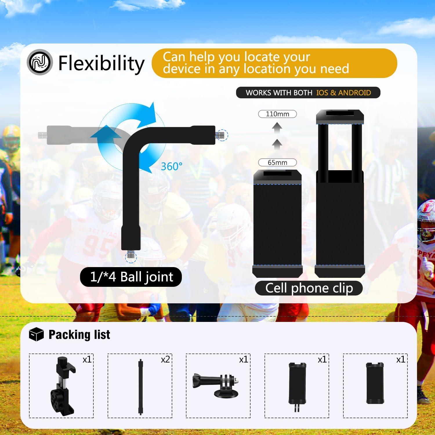 Soporte de cerca HAFOKO para Gopro y Smartphone - Kit dual