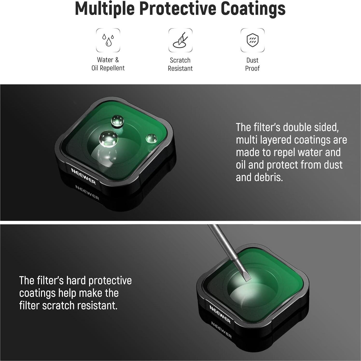 NEEWER Camera Fence Mount with 15X Magnification Lens, for Live Streaming Compatible with Gamechanger App, Metal Chain Link Fence Phone Mount Holder Compatible with Mevo Start GoPro Max 360 DJI iPhone