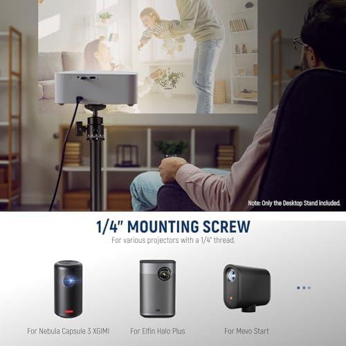 NEEWER Tabletop Projector Stand Compatible with XGIMI Nebula MEVO, 16"-35"/40-90cm Floor Camera Stand with Phone Holder & Action Camera Mount for GoPro/Projector/Webcam/Phone/LED Lights, DS006